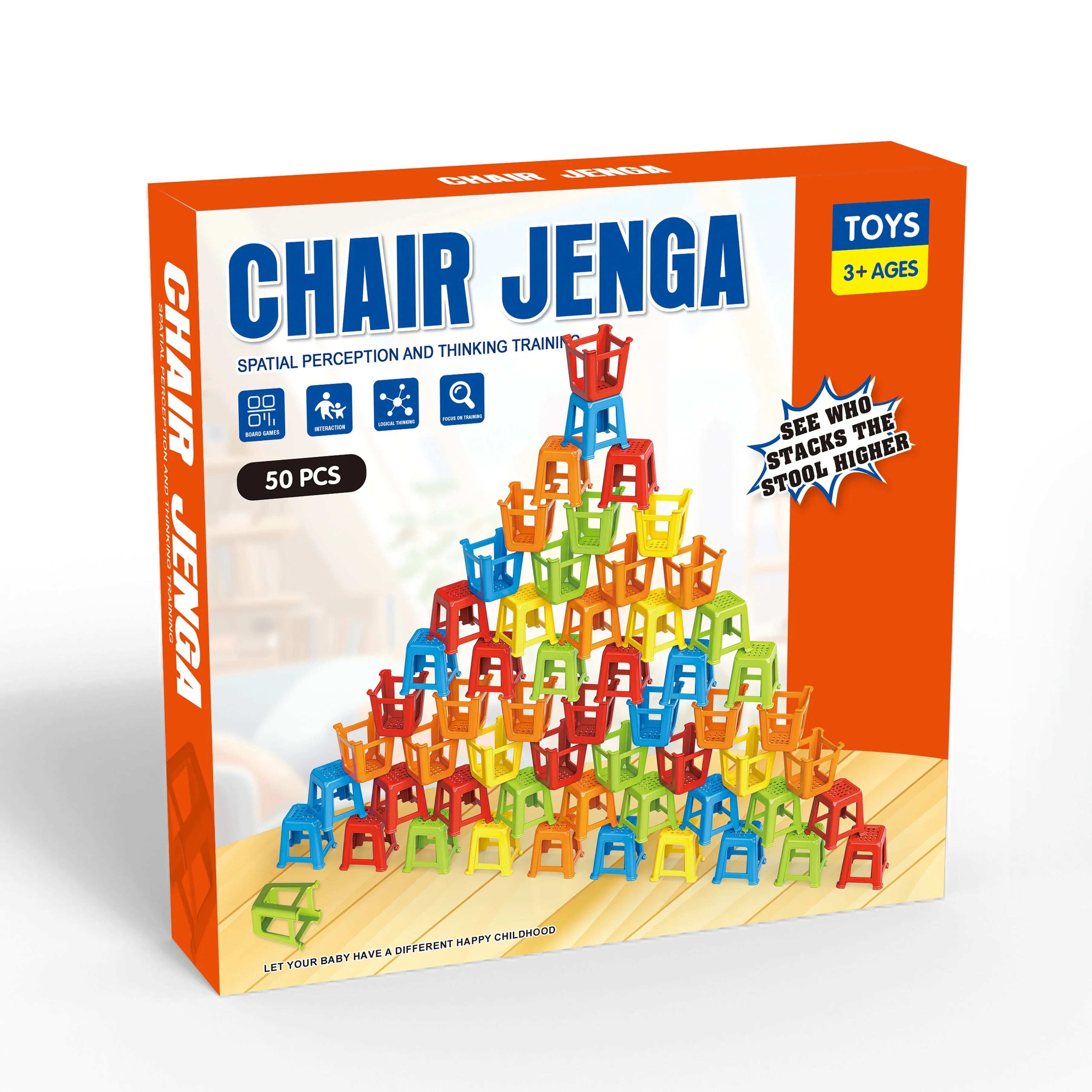 Stacking Chairs Jenga 50 Pcs for kids in Kuwait